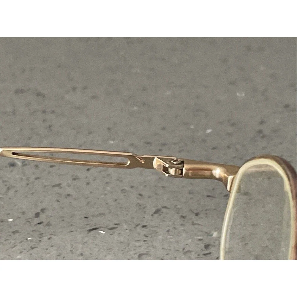 Safilo Eyeglasses Frames ONLY Gold Metal Full Rim 52-19-135 Gold Italy Half Rim